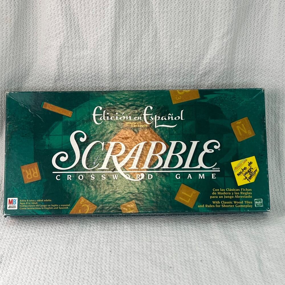 Scrabble Spanish Edition Crossword Game Complete 100 Wood Tiles Milton Bradley